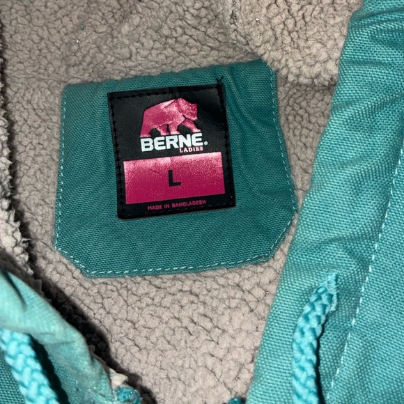 Berne Ladies Teal Hooded Warm Coat - Picture 4 of 6